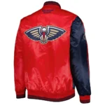 New Orleans Pelicans Fast Break Navy-Red Satin Jacket