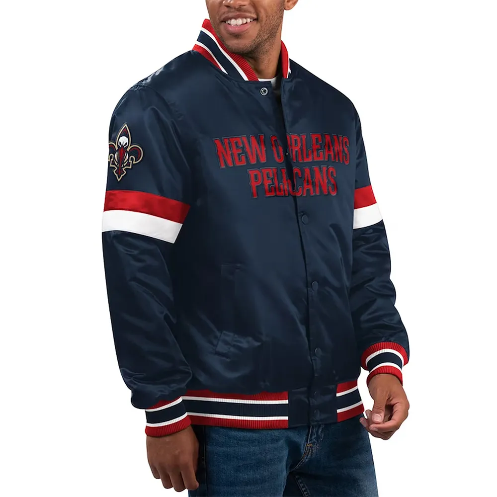 New Orleans Pelicans Home Game Navy Jacket New Orleans Pelicans Home Game Navy Jacket