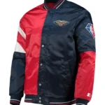 New Orleans Pelicans Leader 75th Anniversary Red-Navy Color Block Jacket