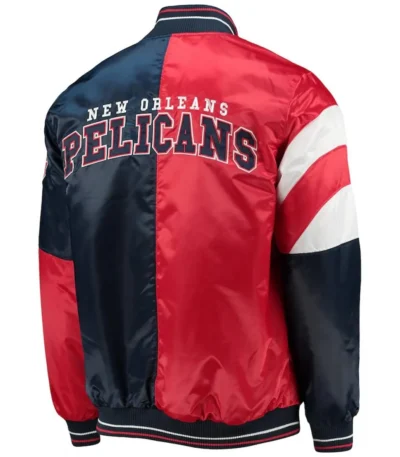 New Orleans Pelicans Leader 75th Anniversary Red-Navy Color Block Jacket