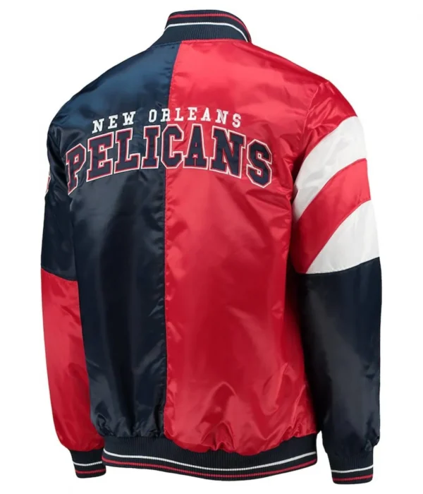 New Orleans Pelicans Leader 75th Anniversary Red-Navy Color Block Jacket