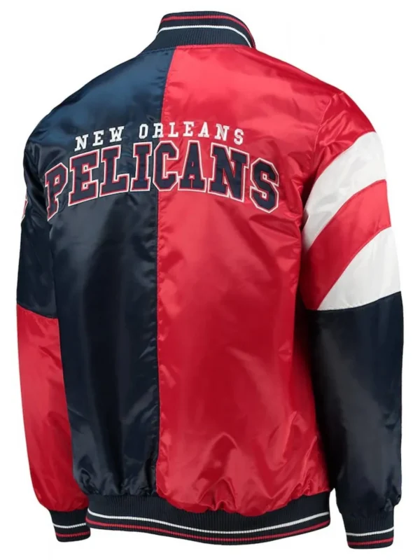New Orleans Pelicans Leader 75th Anniversary Red-Navy Color Block Jacket