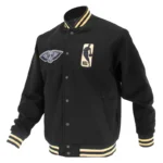 New Orleans Pelicans Logoman Shadow Black Varsity Jacket