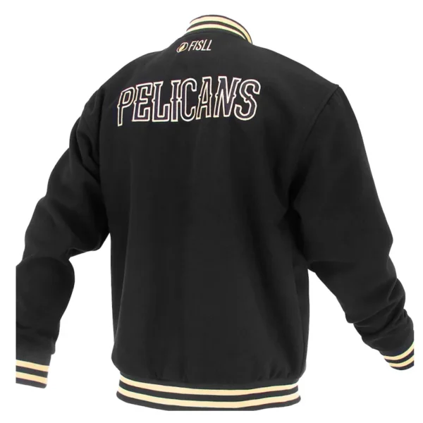 New Orleans Pelicans Logoman Shadow Black Varsity Jacket