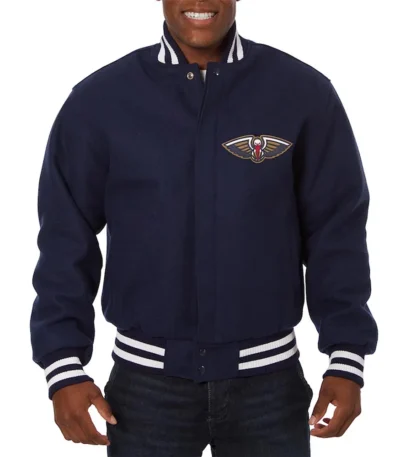 New Orleans Pelicans Navy Varsity Wool Jacket