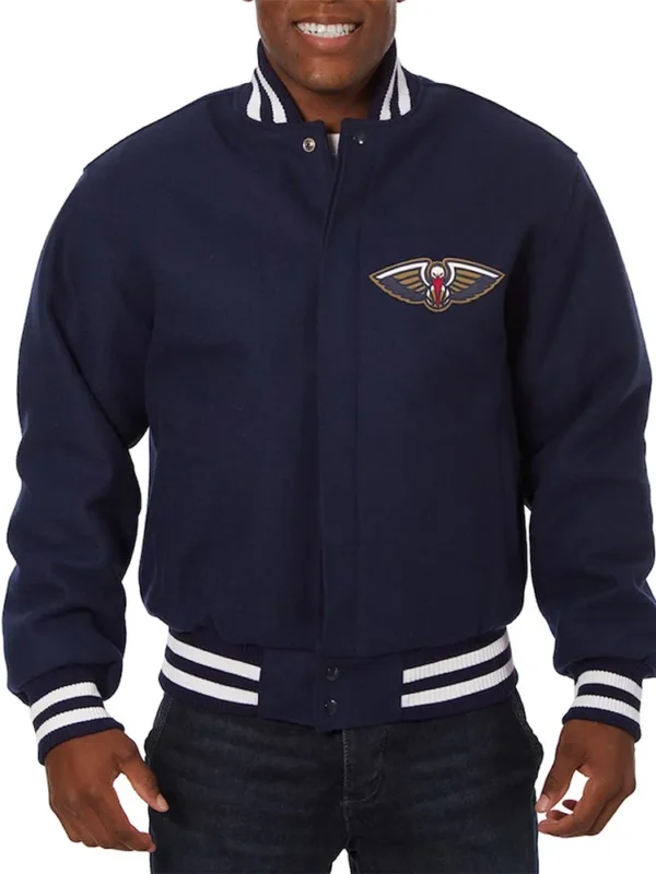 New Orleans Pelicans Navy Varsity Wool Jacket
