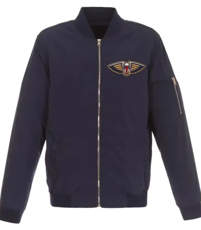 New Orleans Pelicans Nylon Navy Bomber Lightweight Jacket