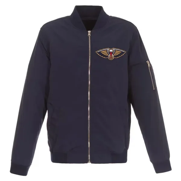 New Orleans Pelicans Nylon Navy Bomber Lightweight Jacket