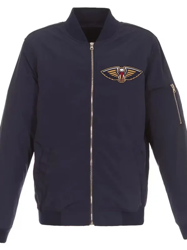 New Orleans Pelicans Nylon Navy Bomber Lightweight Jacket