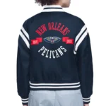 New Orleans Pelicans Printed Logo Varsity Satin Jacket