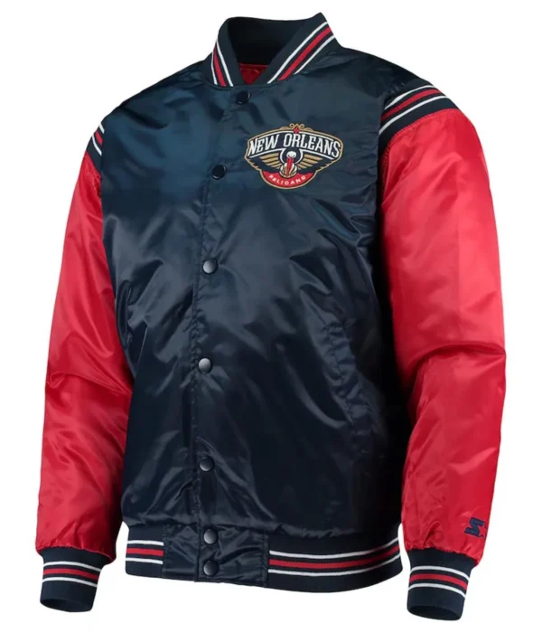 New Orleans Pelicans The Enforcer Navy-Red Satin Jacket