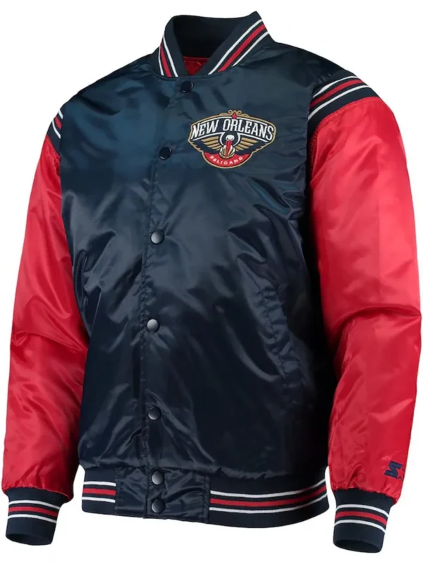 New Orleans Pelicans The Enforcer Navy-Red Satin Jacket