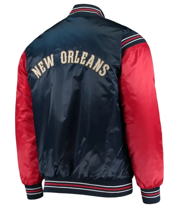New Orleans Pelicans The Enforcer Navy-Red Satin Jacket