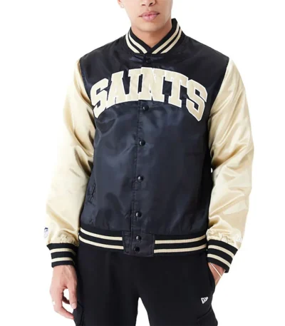 New Orleans Saints Applique Satin Jacket