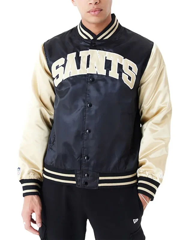 New Orleans Saints Applique Satin Jacket