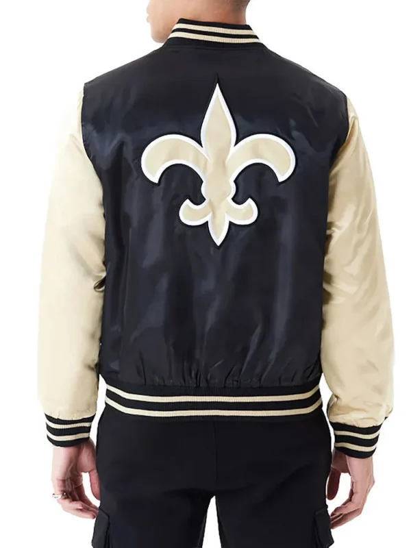 New Orleans Saints Applique Satin Jacket