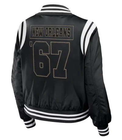 New Orleans Saints Black Bomber Full-Zip Jacket