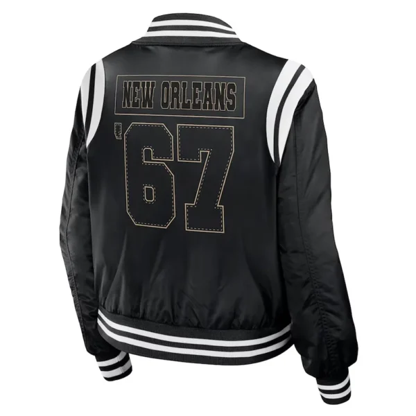 New Orleans Saints Black Bomber Full-Zip Jacket