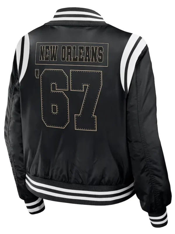New Orleans Saints Black Bomber Full-Zip Jacket