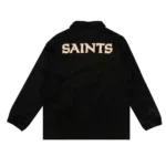 New Orleans Saints Black Satin Windbreaker