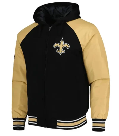 New Orleans Saints Black Varsity Hooded Jacket