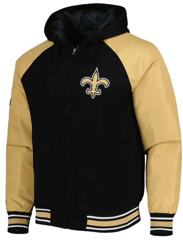 New Orleans Saints Black Varsity Hooded Jacket