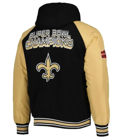 New Orleans Saints Black Varsity Hooded Jacket