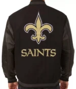 New Orleans Saints Black Wool-Leather Jacket
