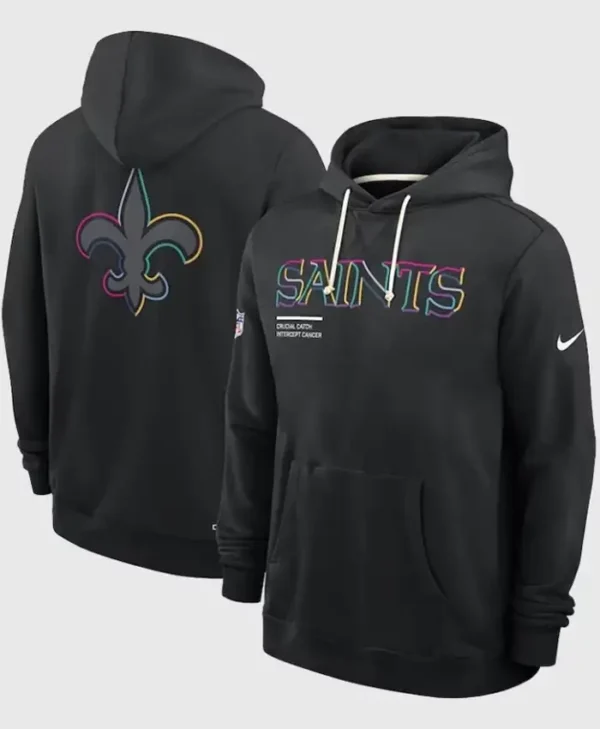 New Orleans Saints Crucial Catch Black Hoodie