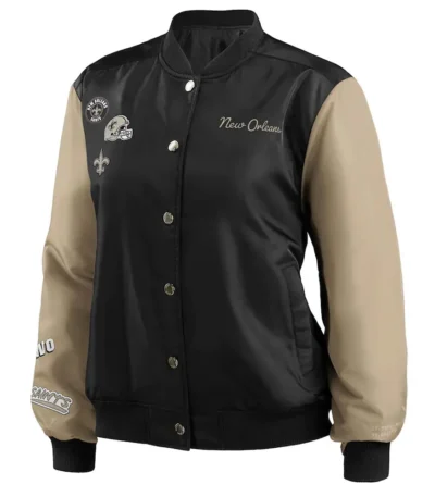 New Orleans Saints Erin Andrews Bomber Satin Jacket