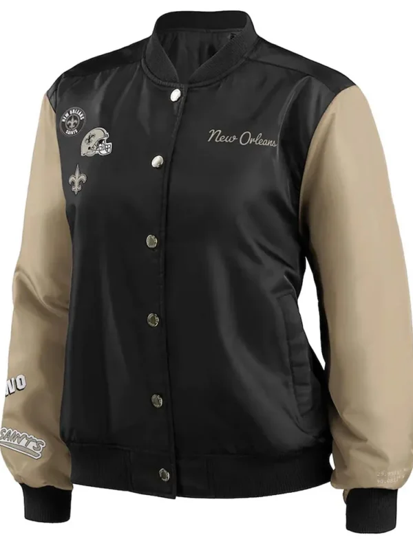 New Orleans Saints Erin Andrews Bomber Satin Jacket