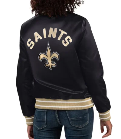 New Orleans Saints Full Count Black Satin Jacket