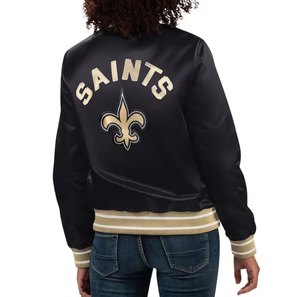New Orleans Saints Full Count Black Satin Jacket