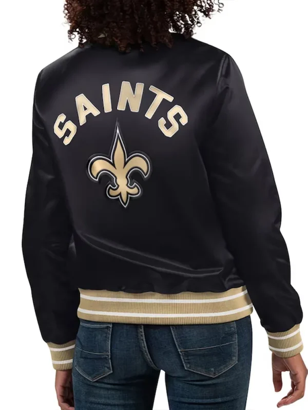 New Orleans Saints Full Count Black Satin Jacket