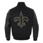 New Orleans Saints Full-Zip Black Varsity Jacket