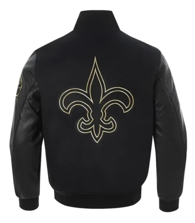 New Orleans Saints Full-Zip Black Varsity Jacket