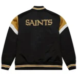 New Orleans Saints Heavyweight Black Satin Jacket