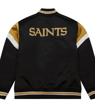New Orleans Saints Heavyweight Black Satin Jacket