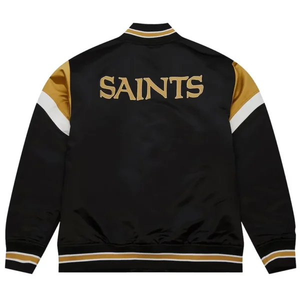 New Orleans Saints Heavyweight Black Satin Jacket