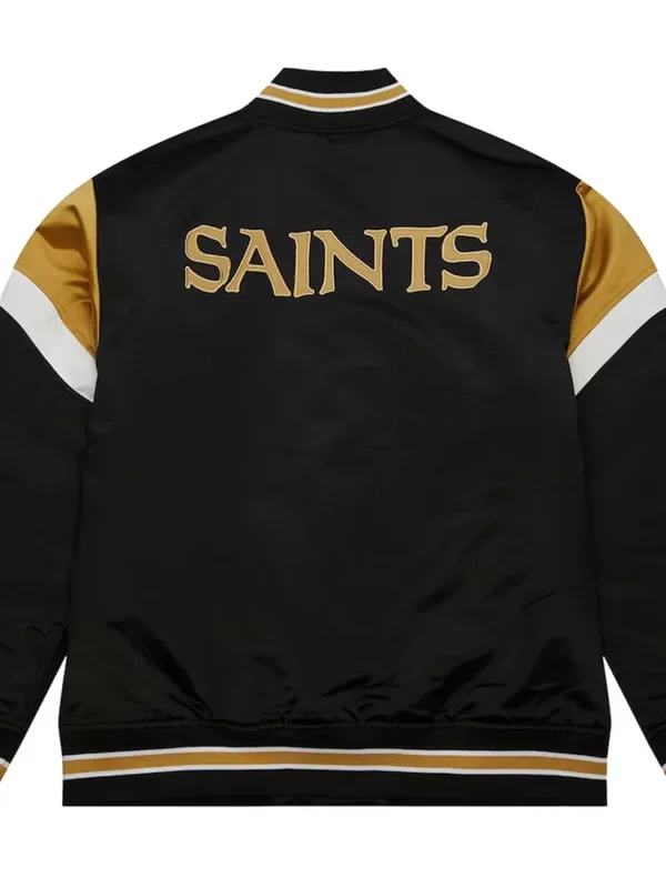 New Orleans Saints Heavyweight Black Satin Jacket