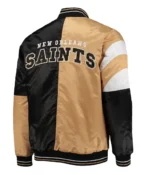 New Orleans Saints Leader Black and Gold Full-Snap Satin Jacket