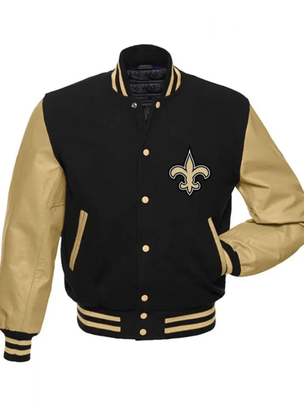 New Orleans Saints Letterman Black-Gold Jacket