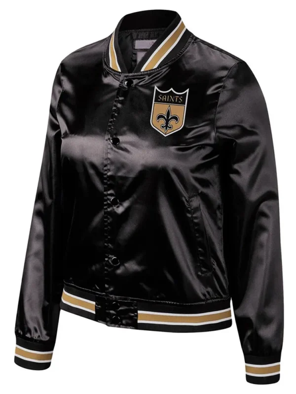 New Orleans Saints Lightweight Black Satin Jacket