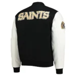 New Orleans Saints Logo Black and White Varsity Jacket