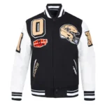 New Orleans Saints Mashup Rib Varsity Wool-Leather Jacket