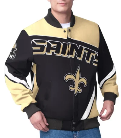 New Orleans Saints Maximum Racing Black Jacket