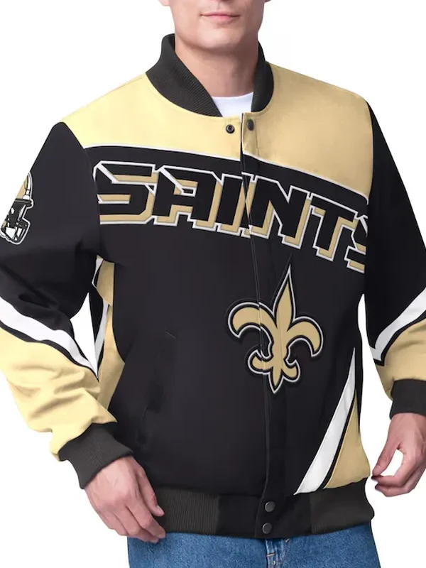 New Orleans Saints Maximum Racing Black Jacket