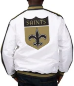 New Orleans Saints Satin White The D-Line Jacket