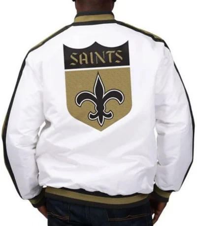 New Orleans Saints Satin White The D-Line Jacket