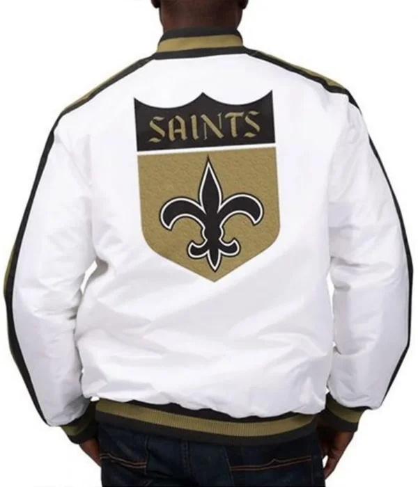 New Orleans Saints Satin White The D-Line Jacket